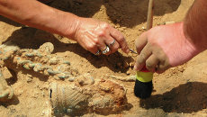 Archaeological work.  Archival photo