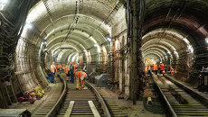 Восстановительные работы на месте аварии в метро. Архивное фото Восстановительные работы на месте аварии в метро. Архивное фото