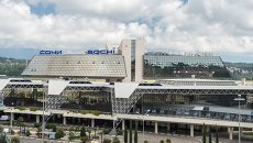 Вид на аэропорт в Сочи. Архивное фото Вид на аэропорт в Сочи. Архивное фото