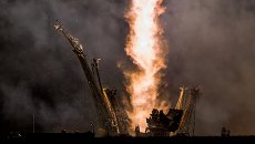 Старт ракеты Союз ТМА-14М на космодроме Байконур. Архивное фото Старт ракеты Союз ТМА-14М на космодроме Байконур. Архивное фото