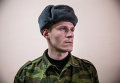 Ополченец в штабе батальона Кальмиус в Донецке Ополченец в штабе батальона Кальмиус в Донецке