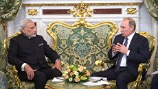 Президент России Владимир Путин и премьер-министр Индии Нарендра Моди во время официальной встречи в Кремле Президент России Владимир Путин и премьер-министр Индии Нарендра Моди во время официальной встречи в Кремле