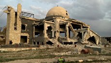 Мечеть на одной из улиц освобожденного Сирийской арабской армией населённого пункта Осман в провинции Дераа Мечеть на одной из улиц освобожденного Сирийской арабской армией населённого пункта Осман в провинции Дераа