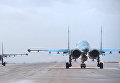 Вылет первой группы самолетов ВКС с авиабазы Хмеймим в пункты постоянного базирования на территории России Вылет первой группы самолетов ВКС с авиабазы Хмеймим в пункты постоянного базирования на территории России