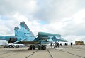 Первая группа бомбардировщиков Су-34 из Сирии приземлилась под Воронежем Первая группа бомбардировщиков Су-34 из Сирии приземлилась под Воронежем