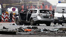 На месте взрыва автомобиля в Германии. 15 марта 2016 На месте взрыва автомобиля в Германии. 15 марта 2016