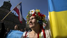 Демонстрация перед референдумом в Амстердаме Демонстрация перед референдумом в Амстердаме