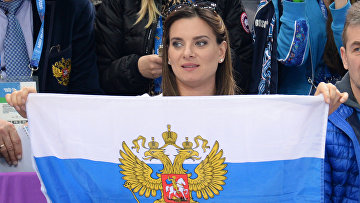 Il due volte campione olimpico nel salto con l'asta Yelena Isinbayeva.  foto d'archivio