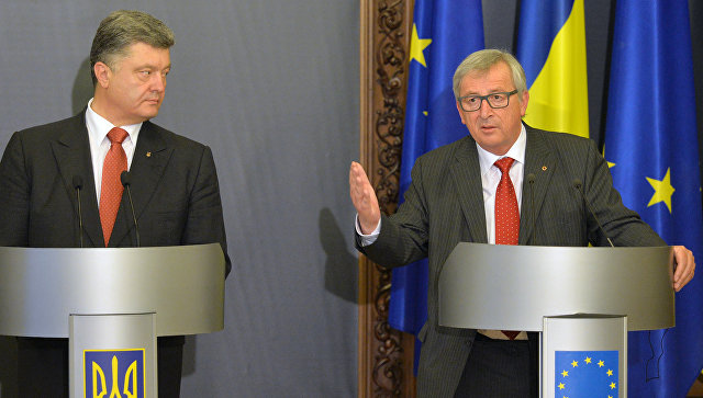Президент Украины Петр Порошенко и глава Еврокомиссии Жан-Клод Юнкер. Архивное фото.
