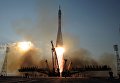 Старт ракеты-носителя Союз-ФГ с транспортным пилотируемым кораблем Союз МС с космодрома Байконур Старт ракеты-носителя Союз-ФГ с транспортным пилотируемым кораблем Союз МС с космодрома Байконур