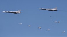 Дальний сверхзвуковой бомбардировщик-ракетоносец Ту-22 М3 во время конкурса Авиадартс-2016 Дальний сверхзвуковой бомбардировщик-ракетоносец Ту-22 М3 во время конкурса Авиадартс-2016