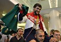 Аниуар Гедуев во время церемонии встречи в аэропорту Шереметьево Аниуар Гедуев во время церемонии встречи в аэропорту Шереметьево