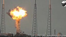 Взрыв ракеты Falcon 9 на стартовой площадке SpaceX на космодроме на мысе Канаверал, США. Архивное фото Взрыв ракеты Falcon 9 на стартовой площадке SpaceX на космодроме на мысе Канаверал, США. Архивное фото