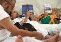 Группа паломников из России в палаточном лагере в Мине Группа паломников из России в палаточном лагере в Мине