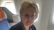 Министр здравоохранения России Вероника Скворцова в салоне самолета Министр здравоохранения России Вероника Скворцова в салоне самолета
