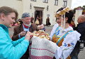 Встреча журналистов на площади у Ратуши города Несвиж Встреча журналистов на площади у Ратуши города Несвиж