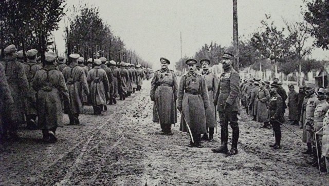 Первая мировая война. Российские войска во Франции в октябре 1916 года. Архивное фото