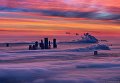 Москва под облаками. Вид со смотровой площадки Останкинской телебашни Москва под облаками. Вид со смотровой площадки Останкинской телебашни