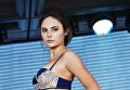 Модель во время дефиле в купальниках на Международной выставке нижнего белья и купальников Lingerie Show-Forum - 2017 в Москве Модель во время дефиле в купальниках на Международной выставке нижнего белья и купальников Lingerie Show-Forum - 2017 в Москве