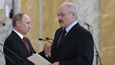 Президент РФ Владимир Путин и президент Белоруссии Александр Лукашенко. Архивное фото Президент РФ Владимир Путин и президент Белоруссии Александр Лукашенко. Архивное фото