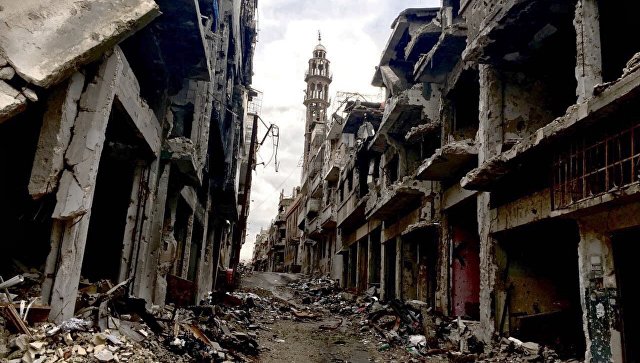 Разрушенные здания в сирийском городе Хомсе. Архивное фото