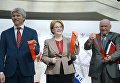 Министр спорта РФ Павел Колобков, министр здравоохранения РФ Вероника Скворцова и директор Научного центра сердечно-сосудистой хирургии имени А.Н. Бакулева Лео Бокерия (слева направо) после разрезания ленты на XI всероссийском форуме Здоровье нации – основа процветания России в Москве Министр спорта РФ Павел Колобков, министр здравоохранения РФ Вероника Скворцова и директор Научного центра сердечно-сосудистой хирургии имени А.Н. Бакулева Лео Бокерия (слева направо) после разрезания ленты на XI всероссийском форуме Здоровье нации – основа процветания России в Москве