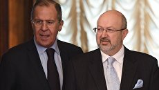 Министр иностранных дел РФ Сергей Лавров и генеральный секретарь ОБСЕ Ламберто Заньер. 25 апреля 2017 Министр иностранных дел РФ Сергей Лавров и генеральный секретарь ОБСЕ Ламберто Заньер. 25 апреля 2017