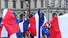 Voters during the announcement of the results of voting of the second round of presidential elections in France.  archival photo