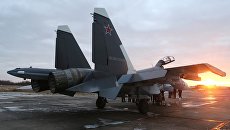 Многоцелевой истребитель СУ-30СМ. Архивное фото Многоцелевой истребитель СУ-30СМ. Архивное фото