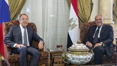 Министр иностранных дел РФ Сергей Лавров и министр иностранных дел Египта Самех Шукри во время встречи в Каире. 29 мая 2017 Министр иностранных дел РФ Сергей Лавров и министр иностранных дел Египта Самех Шукри во время встречи в Каире. 29 мая 2017