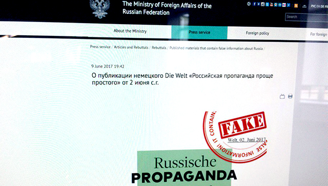 МИД РФ строго раскритиковал статью Welt о «примитивной русской пропаганде»