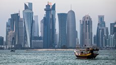 Район Вест-Бэй города Доха, Катар. Архивное фото Район Вест-Бэй города Доха, Катар. Архивное фото