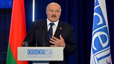 Президент Белоруссии Александр Лукашенко на открытии 26-й ежегодной сессии Парламентской ассамблеи ОБСЕ в Минске. 5 июля 2017 Президент Белоруссии Александр Лукашенко на открытии 26-й ежегодной сессии Парламентской ассамблеи ОБСЕ в Минске. 5 июля 2017