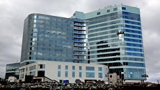 Гостиница Hyatt Regency Vladivostok на мысе Бурный во Владивостоке. Архивное фото Гостиница Hyatt Regency Vladivostok на мысе Бурный во Владивостоке. Архивное фото