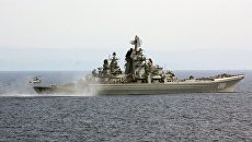 Тяжелый атомный ракетный крейсер Петр Великий. Архивное фото Тяжелый атомный ракетный крейсер Петр Великий. Архивное фото