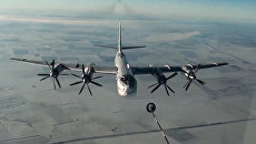 Стратегический бомбардировщик-ракетоносец Ту-95МС ВКС России. Архивное фото Стратегический бомбардировщик-ракетоносец Ту-95МС ВКС России. Архивное фото