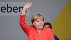 Канцлер Германии Ангела Меркель на встрече с избирателями в Мюнстере. 22 августа 2017 Канцлер Германии Ангела Меркель на встрече с избирателями в Мюнстере. 22 августа 2017