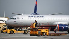 Самолет авиакомпании Аэрофлот. Архивное фото Самолет авиакомпании Аэрофлот. Архивное фото