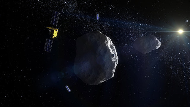 Так художник представил себе европейскую миссию AIM у астероида Дидим