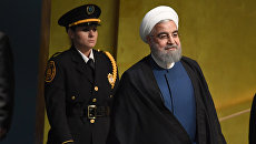 Президент Ирана Хасан Роухани на 72 Генеральной Ассамблее ООН в Нью-Йорке. 20 сентября 2017 Президент Ирана Хасан Роухани на 72 Генеральной Ассамблее ООН в Нью-Йорке. 20 сентября 2017