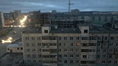 Жилые дома в Якутске во время аварии на Якутской ГРЭС. 1 октября 2017 Жилые дома в Якутске во время аварии на Якутской ГРЭС. 1 октября 2017
