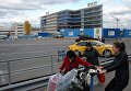 На территории строительства многоуровневого паркинга в новом терминале аэропорта Домодедово На территории строительства многоуровневого паркинга в новом терминале аэропорта Домодедово