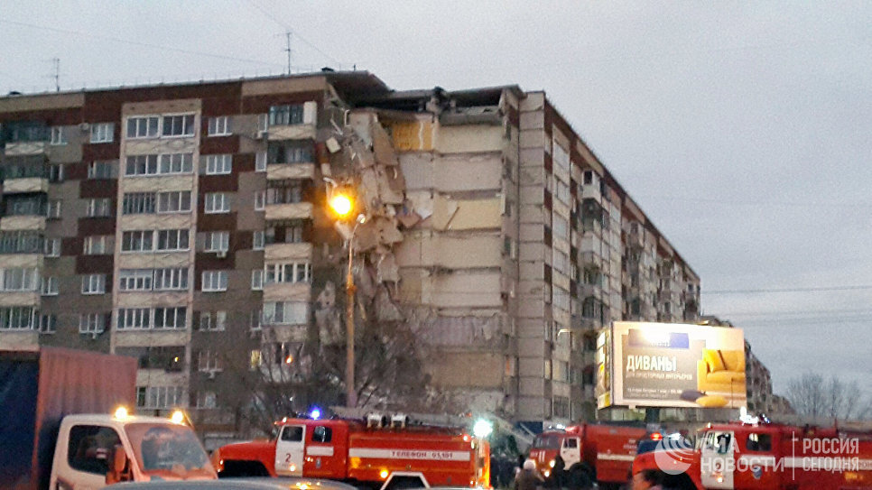 Часть жилого панельного дома №26 по Удмуртской улице обрушилась в Ижевске