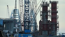 Строящийся Крымский мост в Керченском проливе Строящийся Крымский мост в Керченском проливе