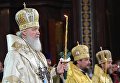 Патриарх Московский и всея Руси Кирилл во время Рождественского богослужения в храме Христа Спасителя в Москве Патриарх Московский и всея Руси Кирилл во время Рождественского богослужения в храме Христа Спасителя в Москве