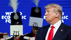 Президент США Дональд Трамп во время экономического форума в Давосе Президент США Дональд Трамп во время экономического форума в Давосе
