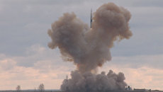 Испытание российского ракетного комплекса стратегического назначения с гиперзвуковым планирующим крылатым блоком. архивное фото Испытание российского ракетного комплекса стратегического назначения с гиперзвуковым планирующим крылатым блоком. архивное фото