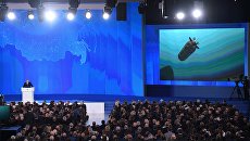 Владимир Путин выступает с ежегодным посланием Федеральному Собранию в ЦВЗ Манеж. 1 марта 2018 Владимир Путин выступает с ежегодным посланием Федеральному Собранию в ЦВЗ Манеж. 1 марта 2018