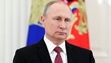 Владимир Путин во время обращения к гражданам России после обнародования ЦИК официальных итогов голосования на выборах президента РФ