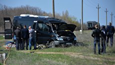 На месте ДТП на железнодорожном переезде под городом Армянск в Крыму. 8 апреля 2018 На месте ДТП на железнодорожном переезде под городом Армянск в Крыму. 8 апреля 2018